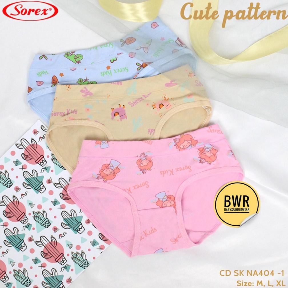 [ 3Pc ] Cd Sorex Anak Na 404 / Celana Dalam Anak Remaja Perempuan Na404 Super Soft - Bwr
