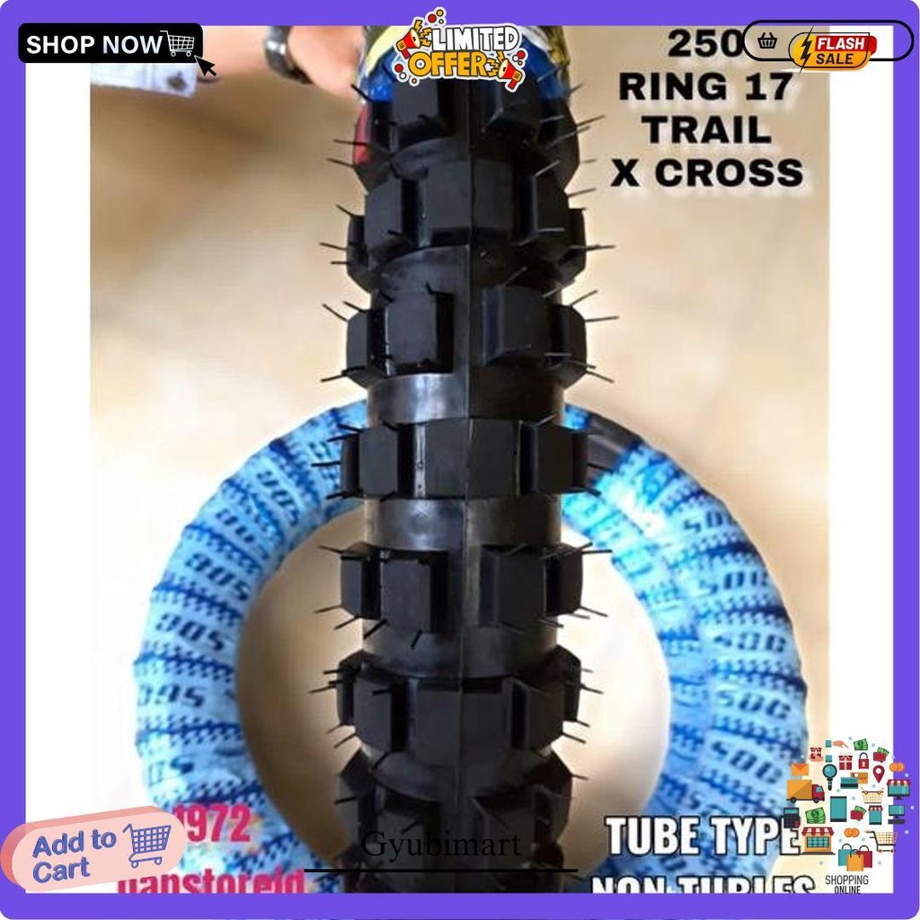Promo - Ban Luar Motor Trail Cross Cros Cangkul [ 250 , 275 , 300 Atau 70/90 , 80/90 , 90/90 ] Bebek