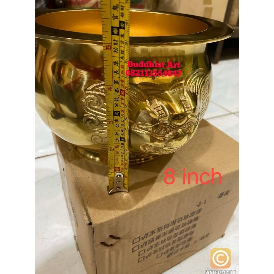 HARGA DISC - Hiolo hiulo kuningan kepala singa ukuran 8 inch