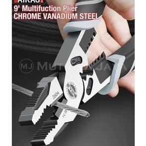 Murah Airaj Tang Potong Kombinasi Crimping Kupas Kabel 9" Multifungsi