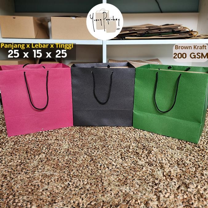 

rwet-23 Paper Bag/Tas Kertas Paperbag Color Warna Series Kraft 25 x 15 x 25 (1 lusin) Hemat
