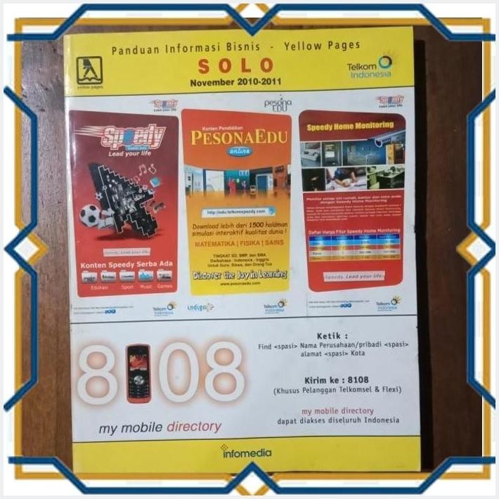 [ANE] BUKU PETUNJUK TELEPON - PANDUAN INFORMASI BISNIS YELLOW PAGES  & WHITE PAGES SOLO