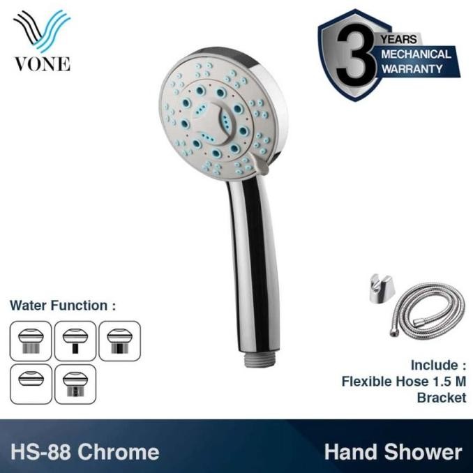 VONE Hand shower Mandi Handshower Multi Fungsi Air HS-88 Chrome