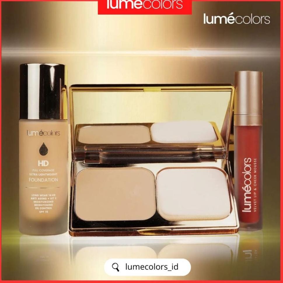Lumecolor Compact Powder Two Way Cae Lume Foundation Dry In Lipmoue Lumecolor