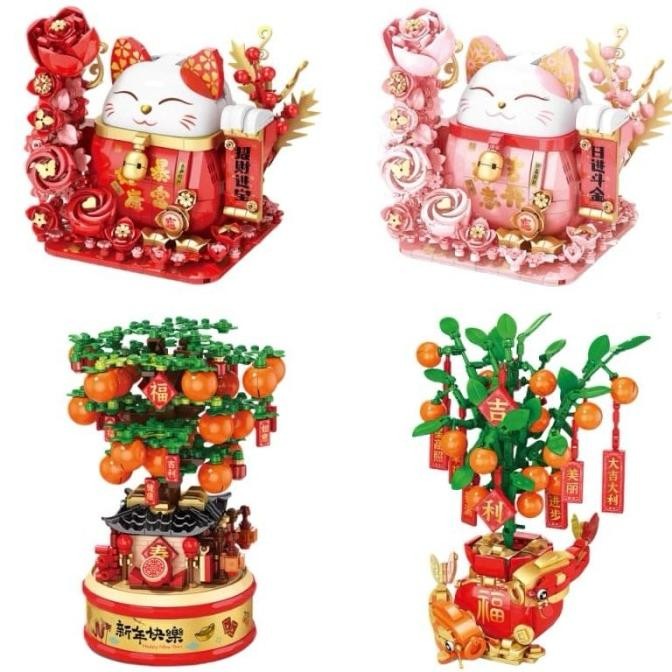 siap kirim] LOZ micro blocks lucky cat panda building blocks Imlek Sincia CNY