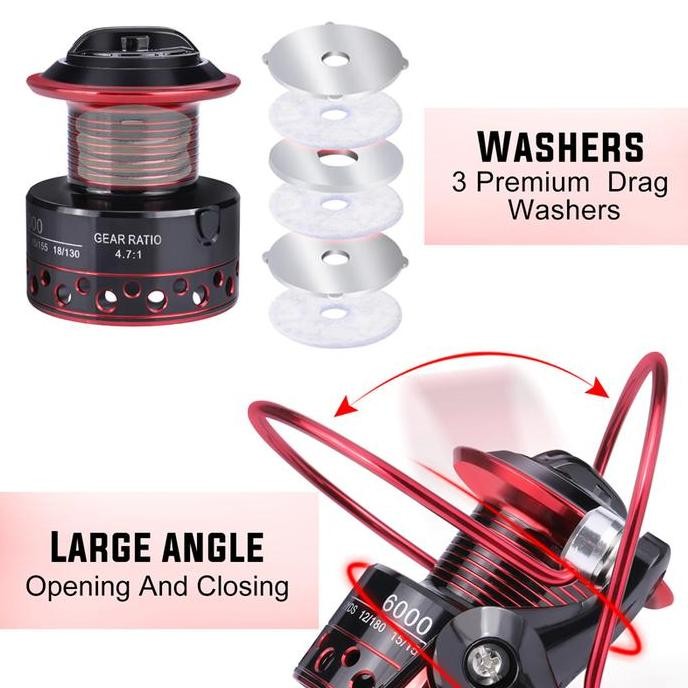 Sale Sougayilang Reel Pancing Metal Fs Deukio 13 Bb 2000 3000 4000 6000 7000 Max Drag 30Kg