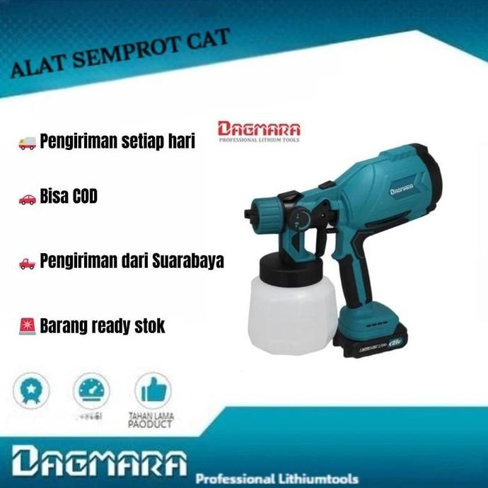 Dagmara Alat Semprotan Cat Spray Gun Air Dust Mesin Semprot Cat Baterai New Stok