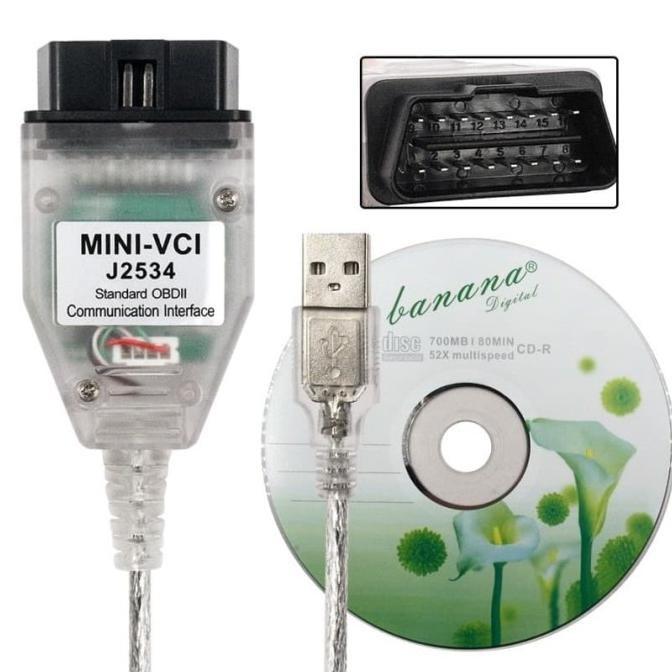 Otomotif Mini VCI J2534 Kabel Diagnostik Konektor USB Mobil Untuk Toyo BEST SELLER