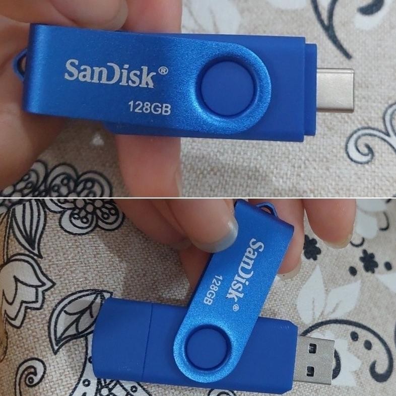 Sandisk Flashdisk Otg 2 In 1 Type C Usb 3.0 Kapasitas 64Gb/128Gb/256Gb Portabel Flash Drive