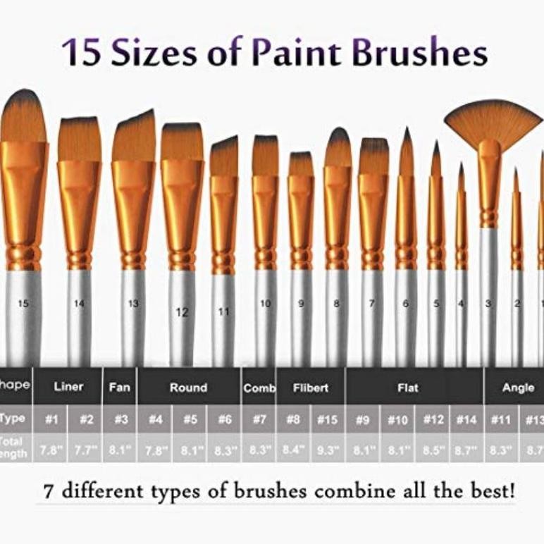 

ed-76 18PCS Alat Lukis Kuas Cat Air Minyak/Kuas Alat Lukis Set/Mix Kuas Lukis Set Lengkap/Art Brush Set Terlaris