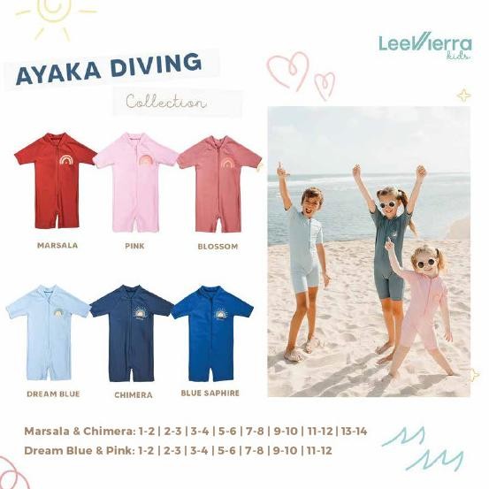 Lee Vierra Ayaka Diving Short Sleeve, Baju Renang Anak