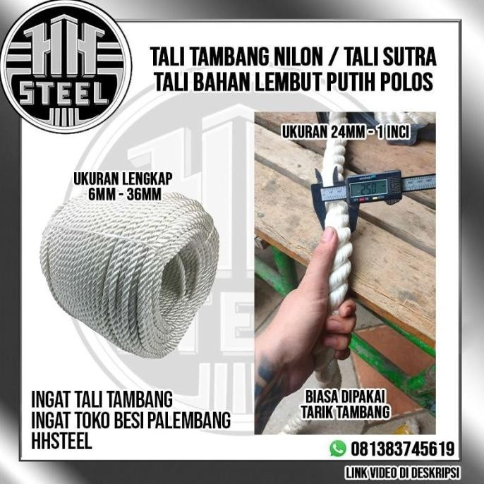 populer] Tali tambang nilon Tali tambang nylon tali tambang sutra ukuran 24 mm