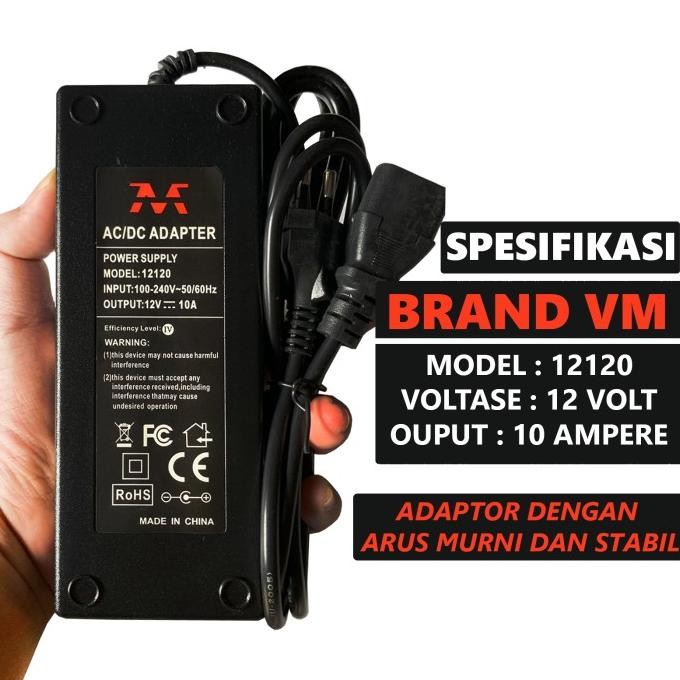 ADAPTOR DC 12V 10A - ADAPTOR MURNI ARUS 12 VOLT 10 AMPERE