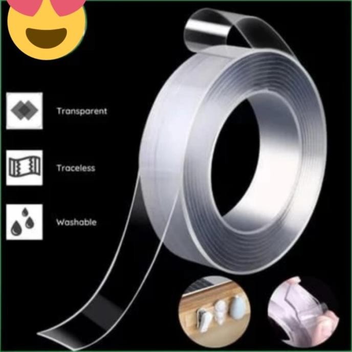 

cusss order] Double Tape Bening 2 Sisi Nano Gel Isolasi Bening Serbaguna