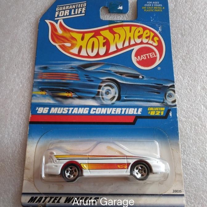 Hot Wheels 96 Mustang Convertible. US Card 1998 First Editions. Antik.
