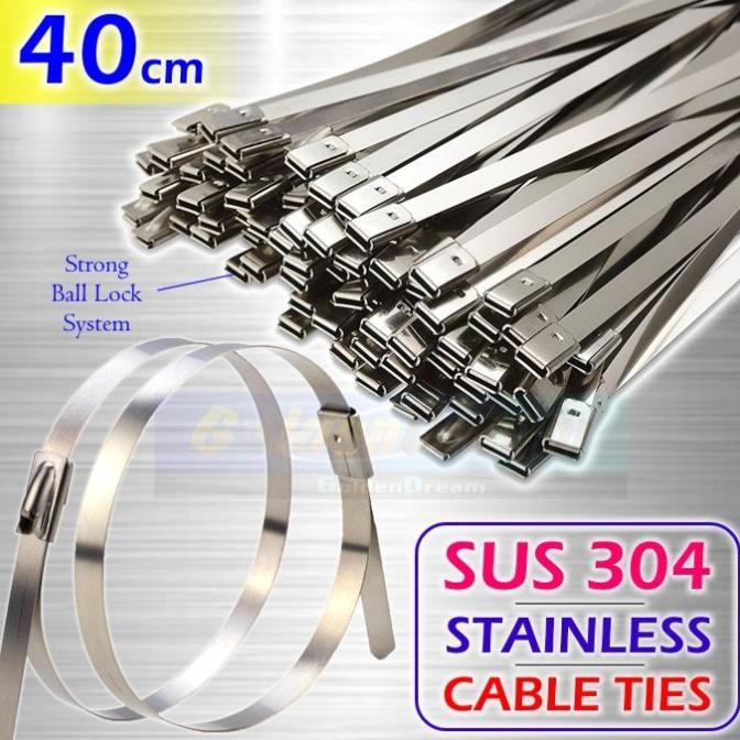 

Panjang 40cm Stainless Cable Ties SUS 304 Kabel Tis Steel Metal Tie MEKO ELECTRO