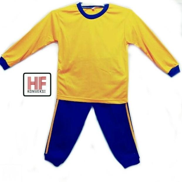 Jual, Baju Olahraga Tk/Seragam Olahraga Tk Panjang Kuning Biru Polos Murah