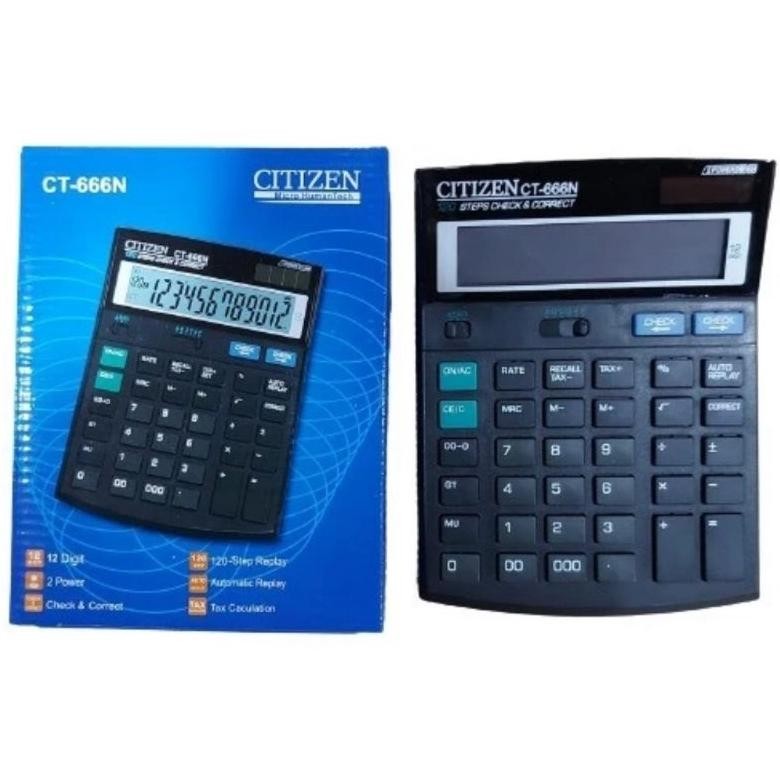 

fth-56 Kalkulator 12 Digit Citi.Zen CT-666N Calculator Check Correct Cek Ulang CT666N Termurah