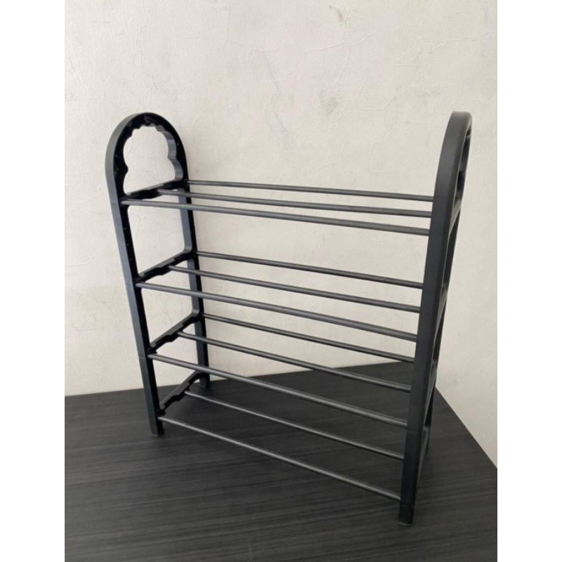 Awet Rak Sepatu Plastik Tempat Barang Polos Serbaguna 4 Susun Ready Cod Makassar