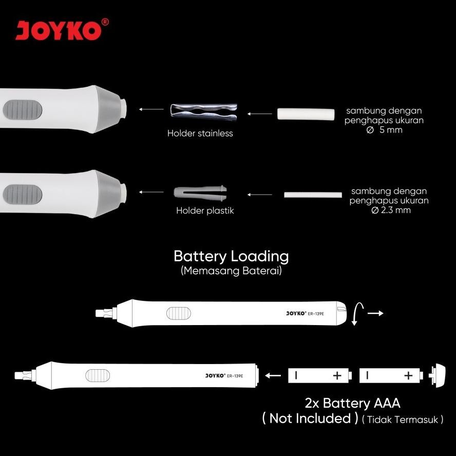 

Oh34 Penghapus Elektrik Otomatis / Electric Eraser JOYKO ER-139E Bonus Refill Hemat