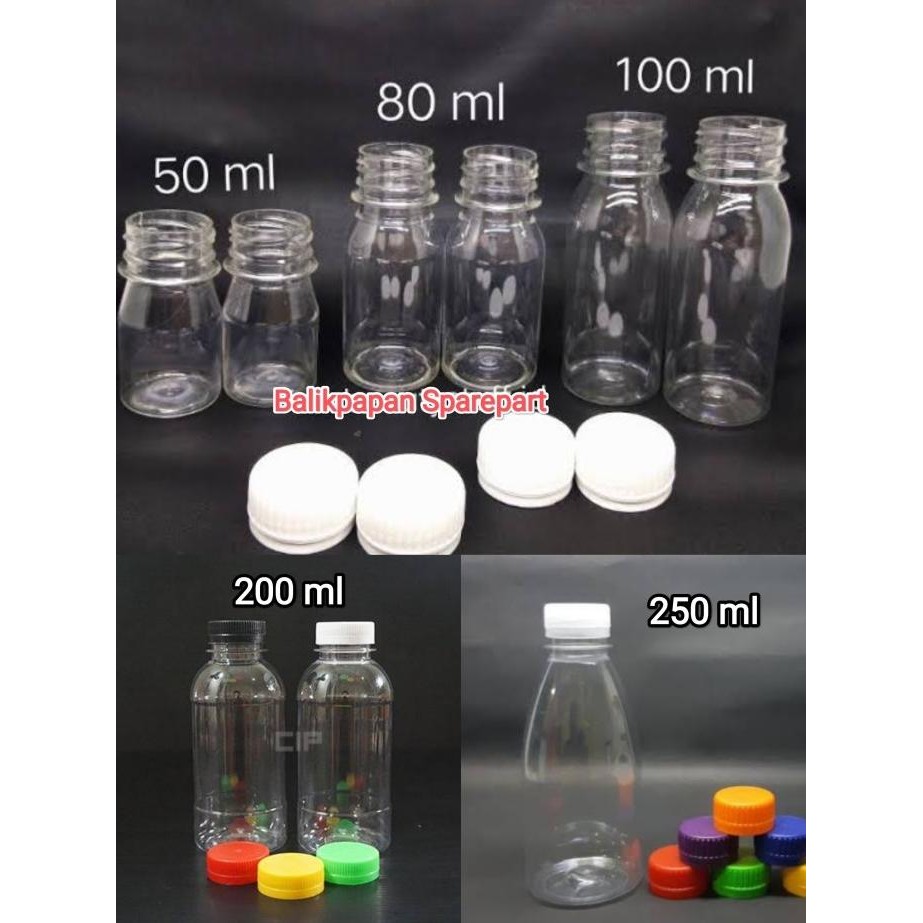 `````````] Botol kosong jelly air zam zam kapsul tutup segel 50 80 100 200 250 ml