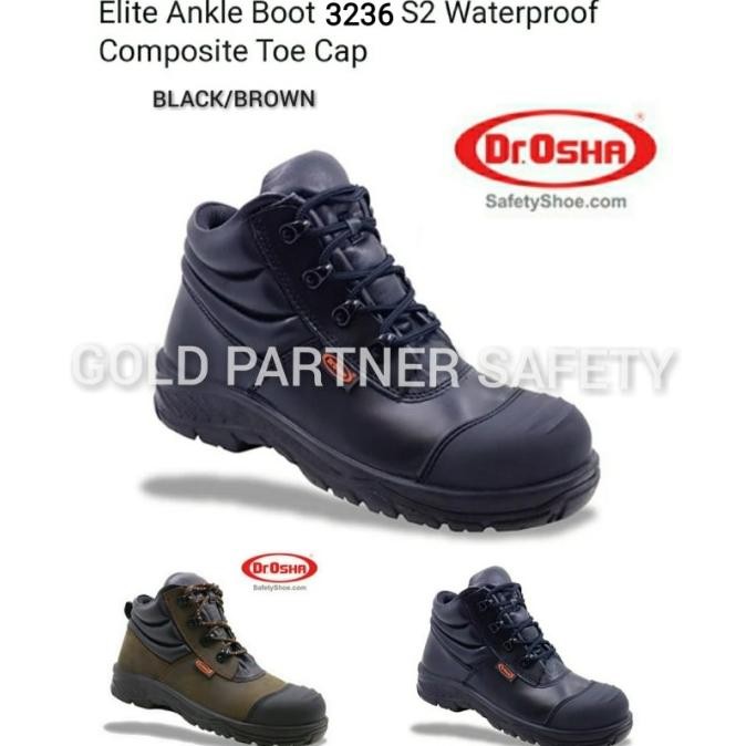 Sepatu Safety Shoes Dr Osha 3236 Elite Ankle Boots S2 Waterproof (New) New Stok