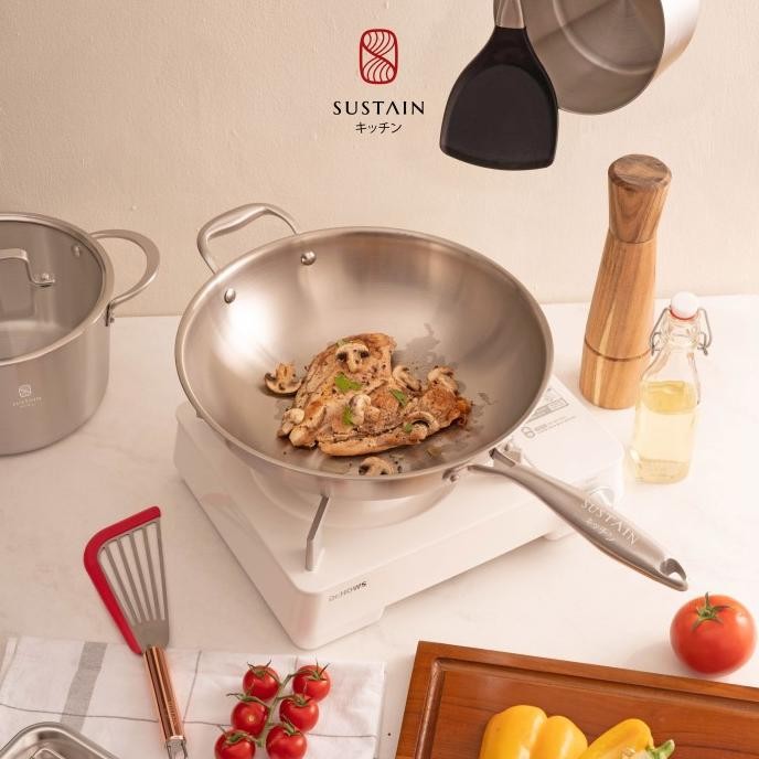 Sustain Renkon Asian Wok Sus316 32Cm