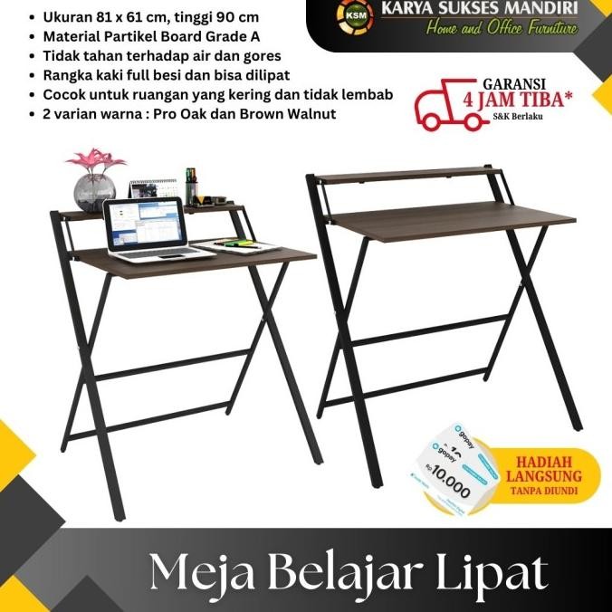 Meja Kerja Meja Belajar Komputer Laptop Lipat Rangka Kaki Besi Falton Co