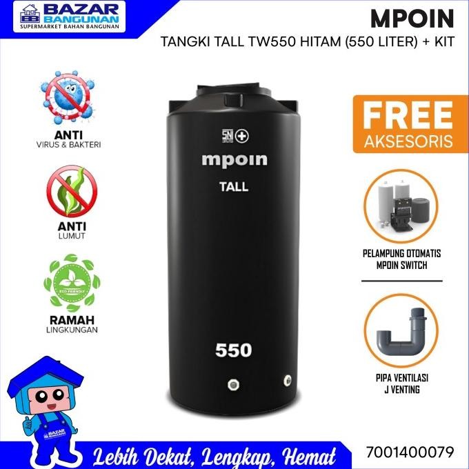 Terjangkau Mpoin - Tangki / Tandon / Toren Air / Water Tank Tw550 Tw 550 Tall Wave Tinggi Ramping Hi