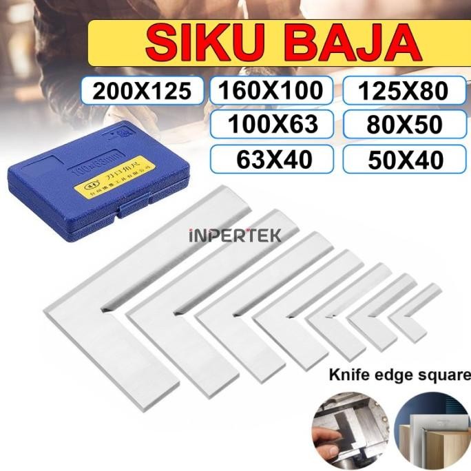

Hot Sale! Siku Baja 63X40 Penggaris Besi 63 X 40 Mm Mistar Knife Edge Square