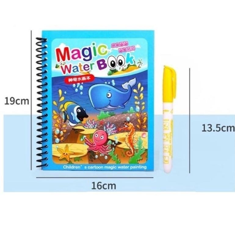 

we-53 Magic Book Invisible Ink Buku Gambar Buku Mewarnai Magic water Coloring Book Mainan Edukasi Anak B5 Terlaris