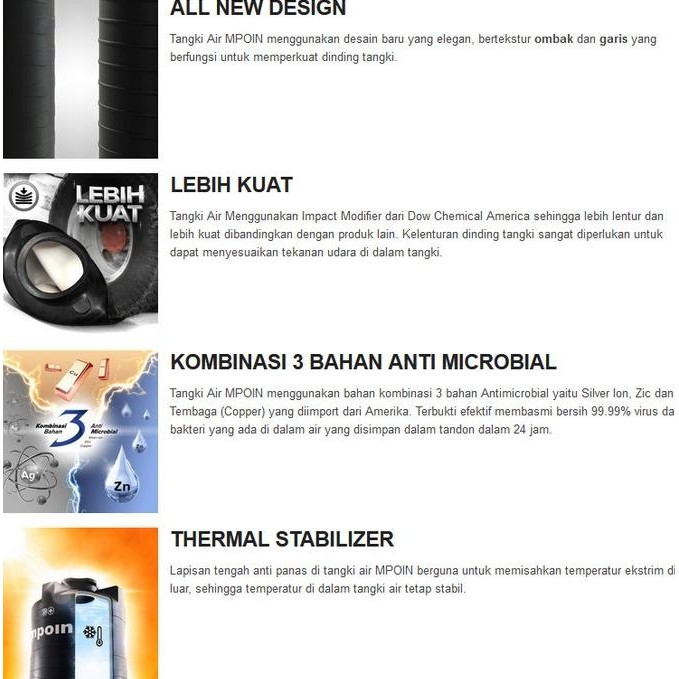 Miliki Tangki / Toren Air Mpoin Wave Standard 500 Liter Tipe 550