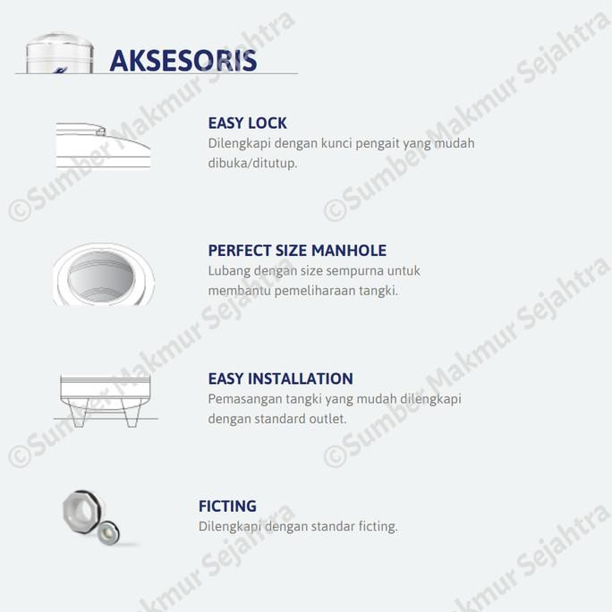 Terjangkau Tangki Air / Tandon / Toren Excel Stainless 800 Liter - Gs 1000