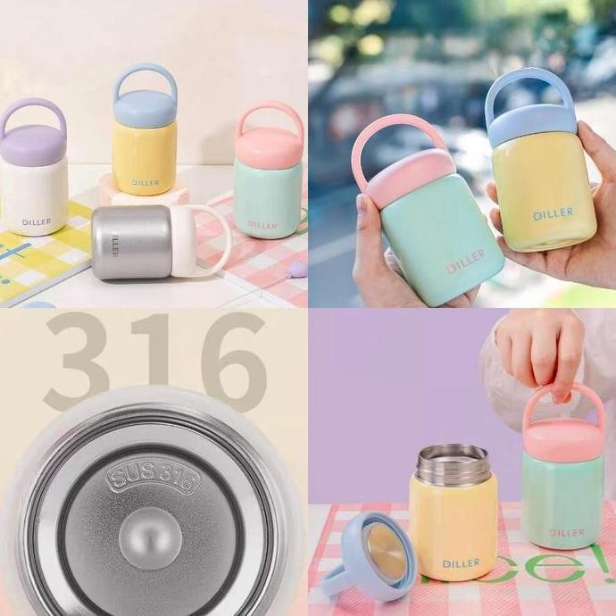 TERMURAH - SUNWAYSTORE - Tumbler Diller Mini Handle 200ml Stainless SUS 316 / Botol Tumbler Mini Dil