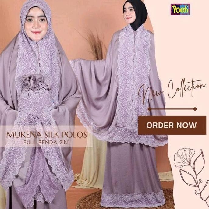 Grosir Mukena 2In1 Full Renda Zarra Silk By Poeti