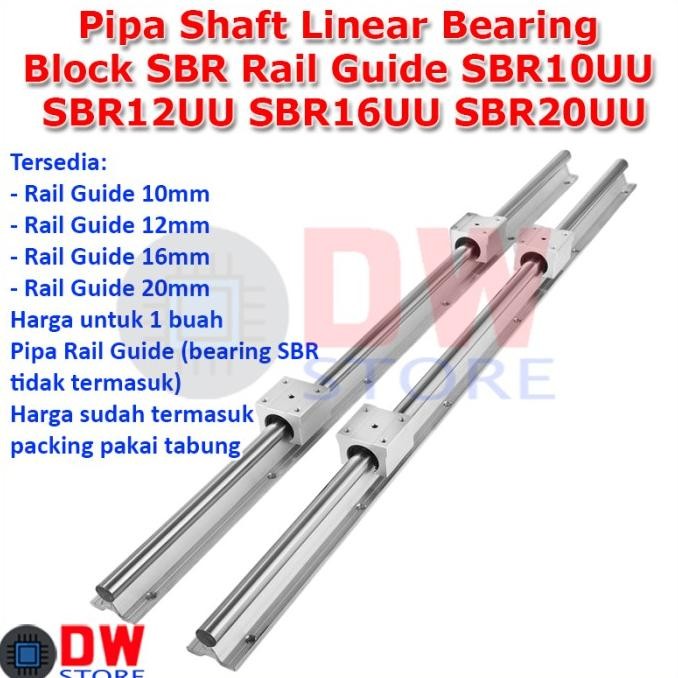 Pipa Shaft Rail Guide SBR Linear Bearing Block SBR10 SBR12 SBR16 SBR20 DISKON