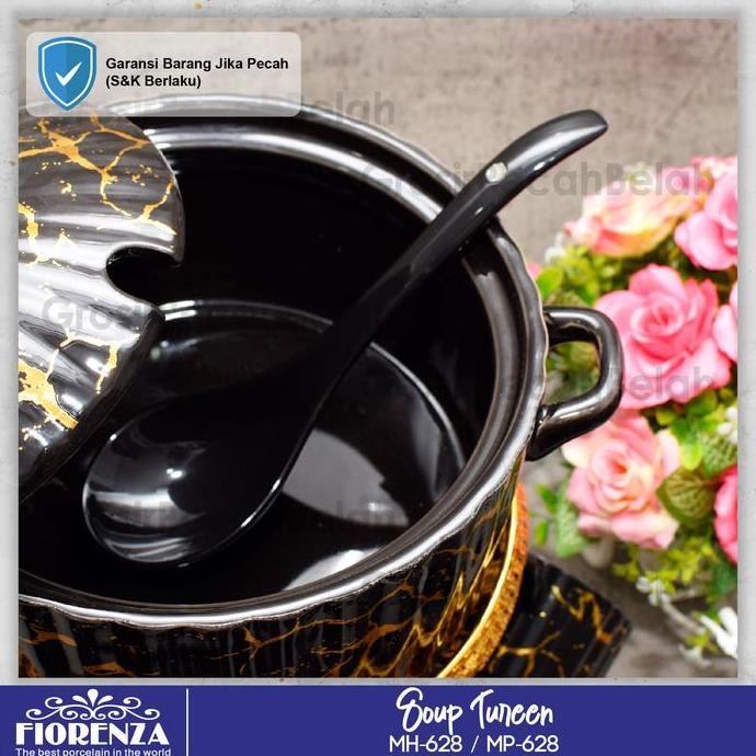 Sale Mangkok Set Sop Keramik Dengan Rak Fiorenza Motif Marble 628