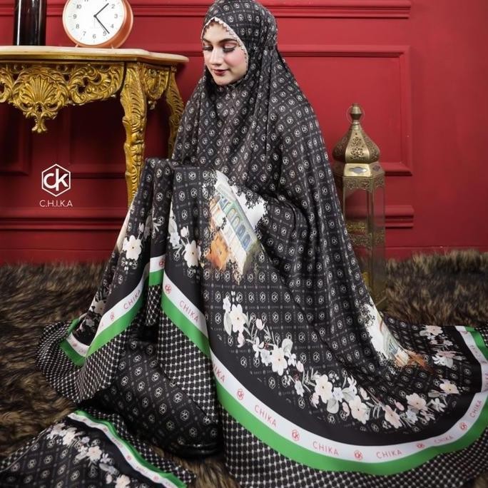 Murah Mukena Sutra Printing / Mukena Palestina / Mukena Set Sajadah / Mukena Chika