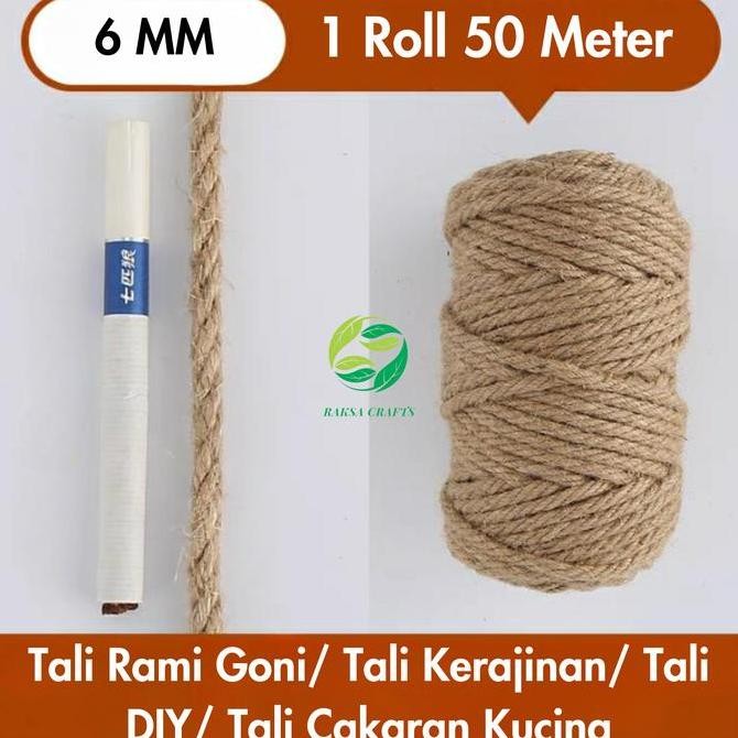 

Tali Rami Goni 1 Roll 50 Meter Ukuran 3Mm, 4Mm, 5Mm, 6Mm New Stok