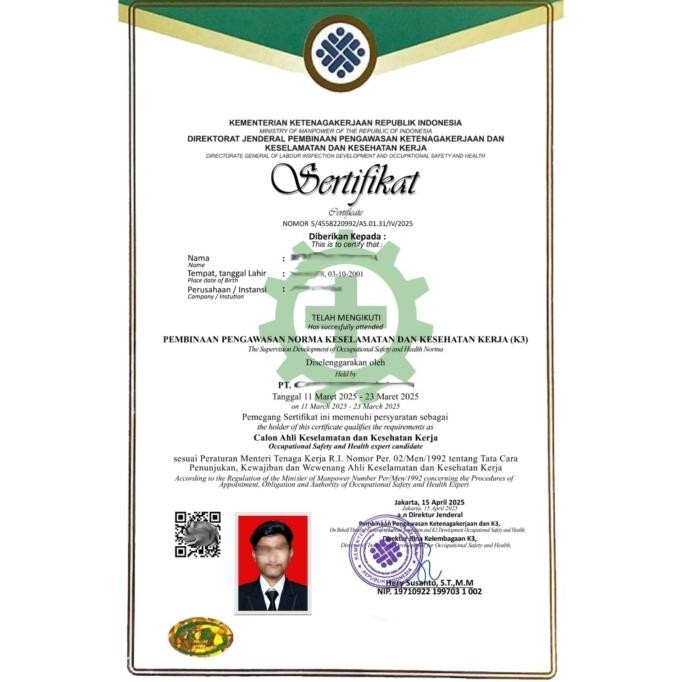 K3 Umum Pekerjaan Penunjang New Stok