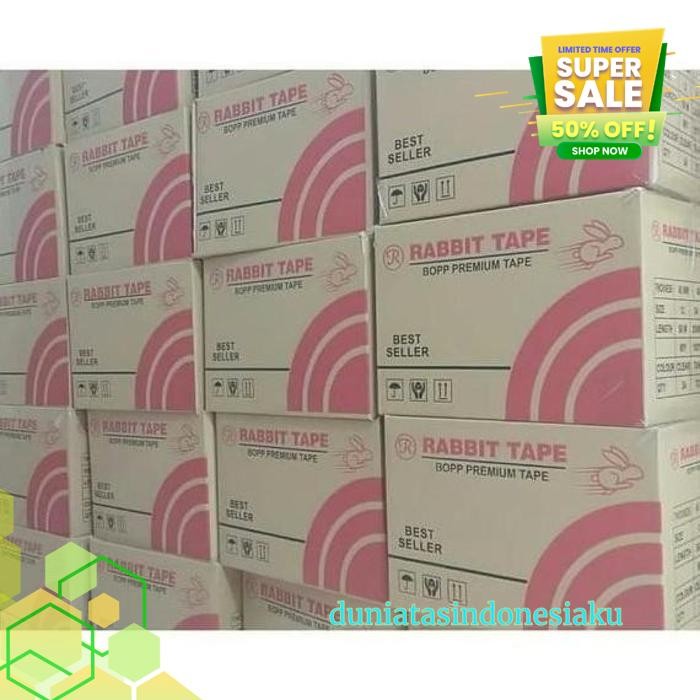 

LARISTERUS-CITYBAGS-LAKBAN RABBIT TAPE 45MM X 100YARD/LAKBAN BENING DUNIATASINDONESIAKU KUALITAS TERBAIK