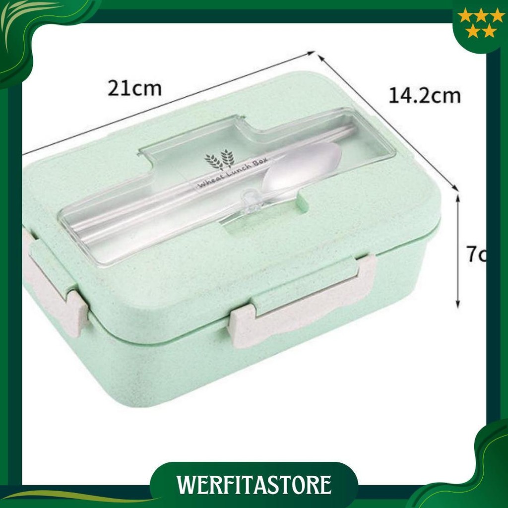 Lcx Lunch Box Set Kotak Bekal Makan Wheat Straw Gandum 1000Ml 4 In 1 Wheat Straw Bpa Free / Vs Ori