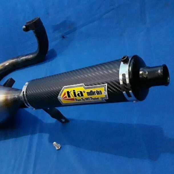 TERMURAHH  Knalpot vespa buang kiri carbon KIA MUFFLER