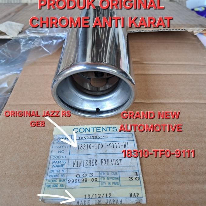 MUFFLER CUTTER BUNTUT KNALPOT HONDA JAZZ RS GE8 GK5 BRIO MOBILIO ORI