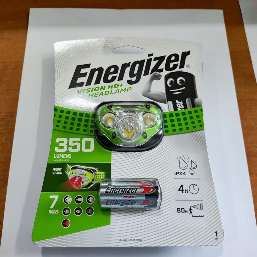 Headlamp Energizer Vision HD 350 Lumens Senter Kepala