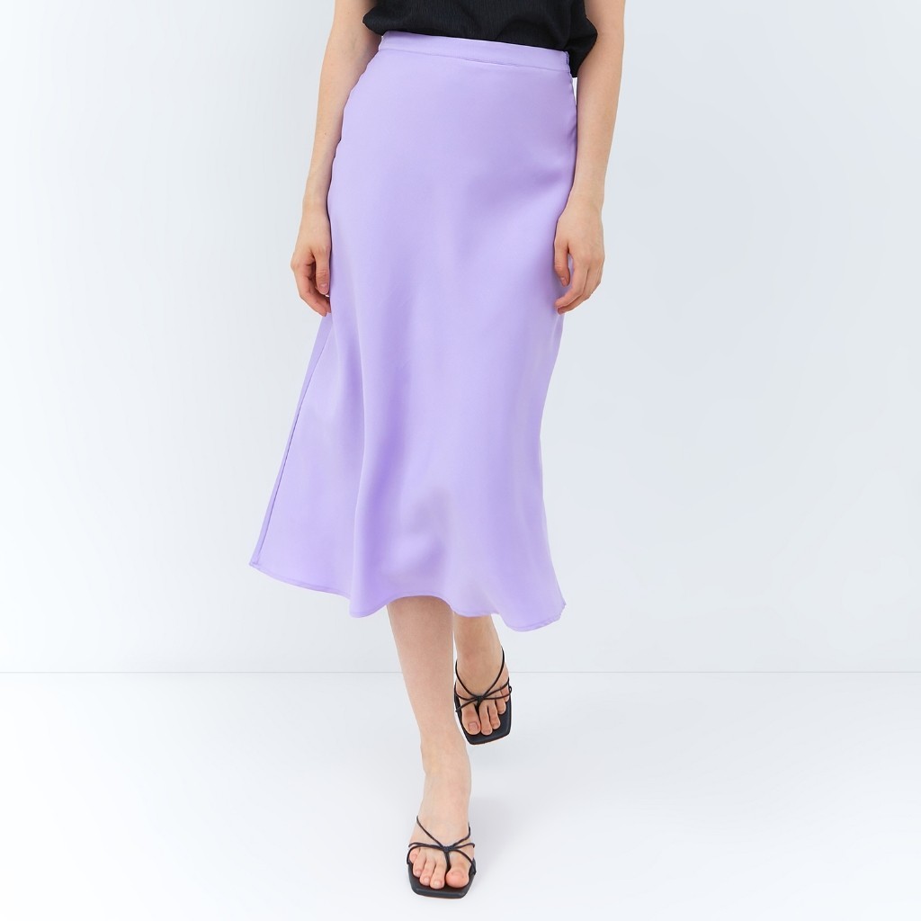 Morphidae -  Eryl Rok Midi Wanita Warna Ungu