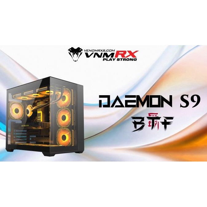 BEBAS ONGKIR - VenomRX Daemon S9 BTF Black White - Case Casing PC Komputer Gaming Venom RX