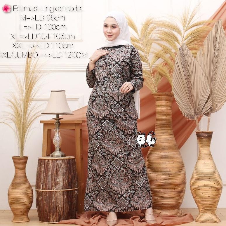 Best Seller Mega - New Arrival Baju Kurung Wanita Melayu Terbaru Setelan Batik Wanita Modern 2021 Ba