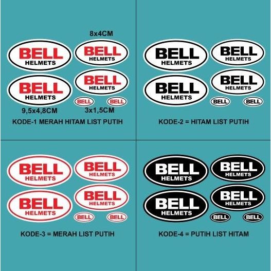 Cutting Sticker Logo Bell Helmet Stiker Helm Bell 1set isi 6pcs murah