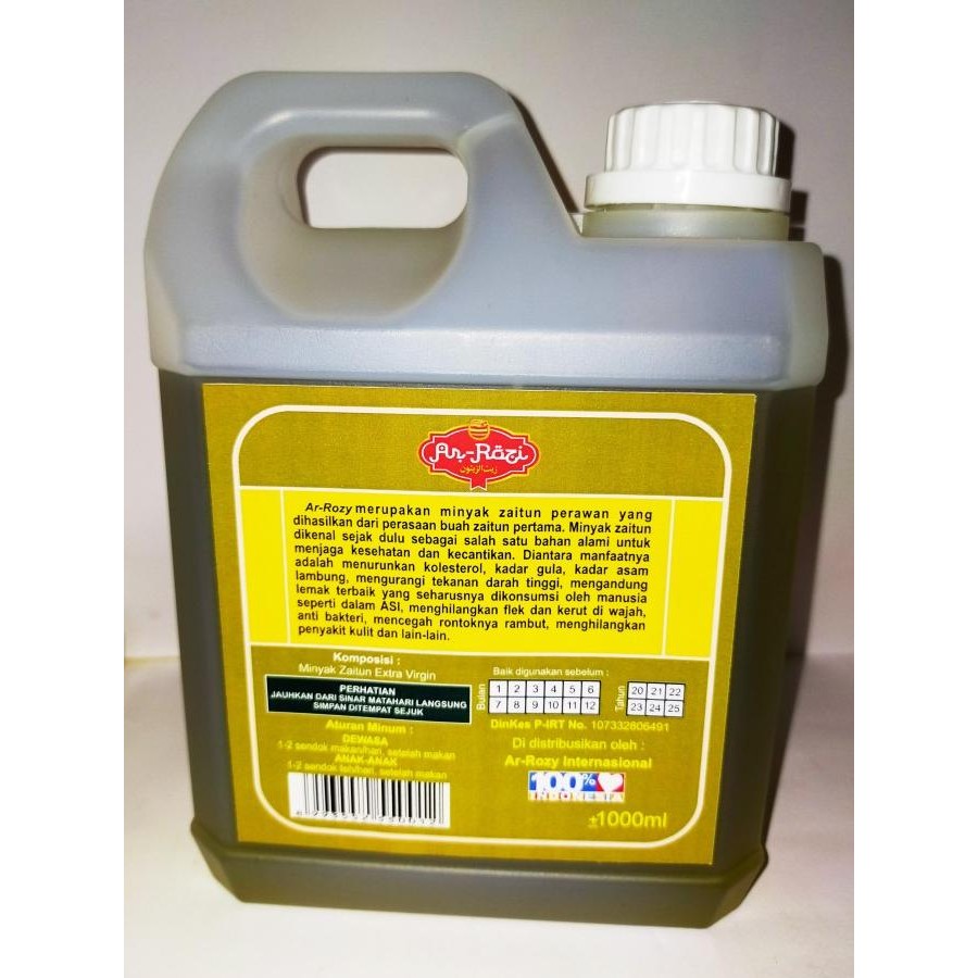 

Minyak Zaitun ( Olive Oil ) Extra Virgin Ar-Rozi 1kg murah